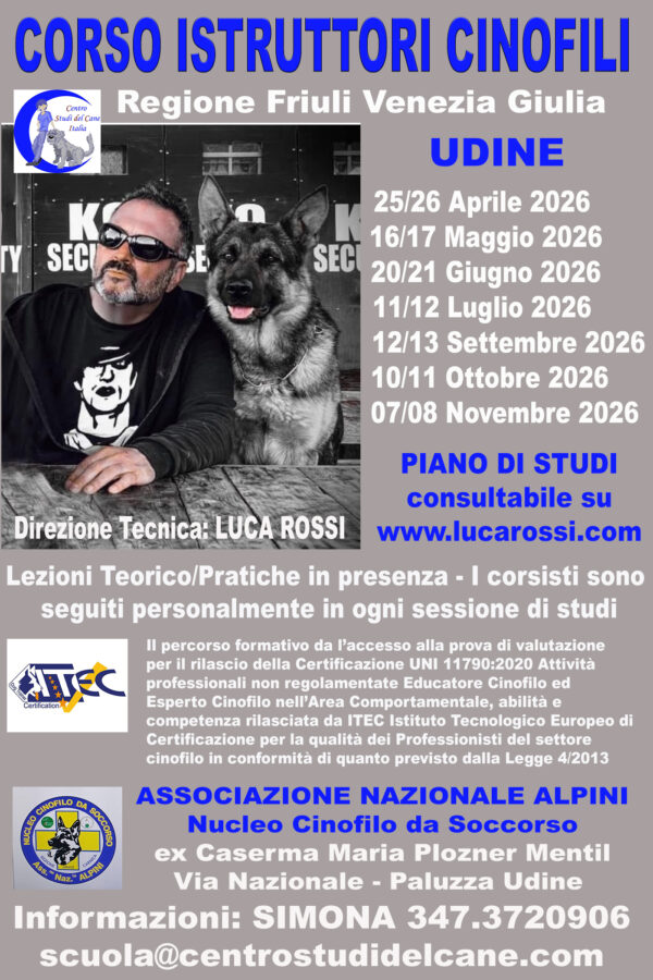 Corso di Formazione per istruttori cinofili (Richiedere via contatto) - immagine 2