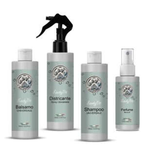 Kit Completo Cura e Bellezza per Cani – Shampoo, Balsamo Districante & Profumo