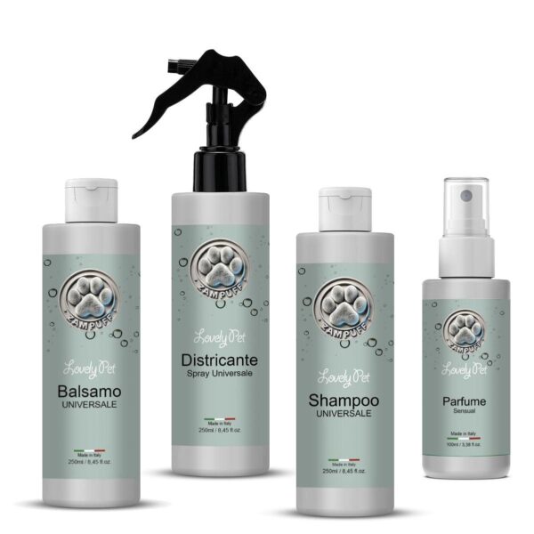 Kit Completo Cura e Bellezza per Cani – Shampoo, Balsamo Districante & Profumo