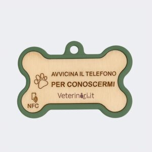Medaglietta NFC PetTap Luxury con Profilo Digitale | Carta d’Identità e Libretto Sanitario del Pet - Verde Salvia