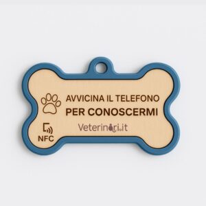 Medaglietta NFC PetTap Luxury con Profilo Digitale | Carta d’Identità e Libretto Sanitario del Pet - Blu Avio